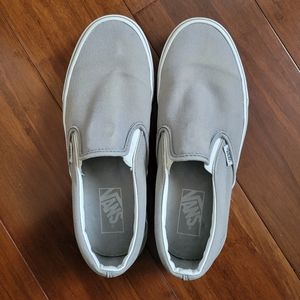 Vans gray slip ons
